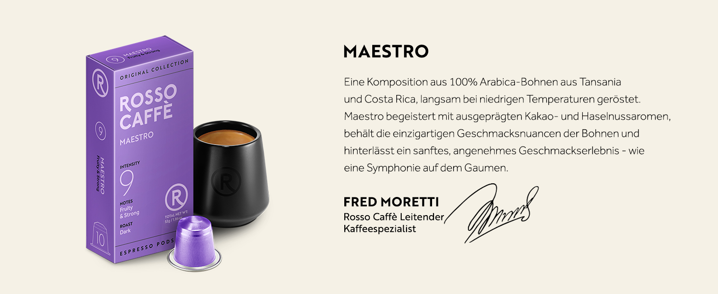 Капсули кави ROSSO CAFFÈ Nespresso, 60 шт., 6 сортів преміум еспресо, сумісність з Nespresso, капсули з алюмінію