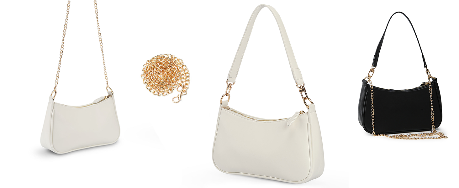 Жіноча сумка Kleine Handtasche: чорна сумка через плече з PU-шкіри, знімний ланцюжок, 26x7x15 см