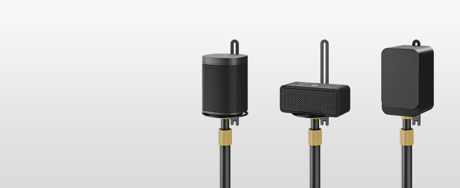 Підставка для колонок FITUEYES Design, регульована висота, металева, чорна (2 шт.)