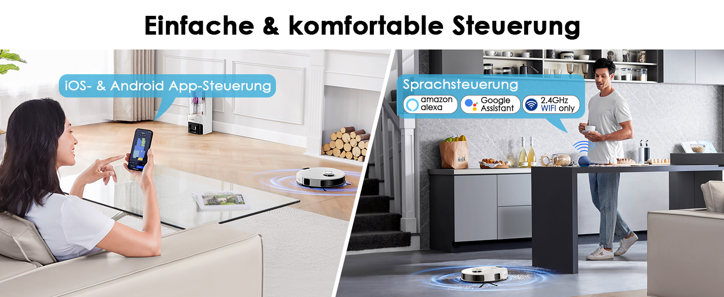 Робот-пилосос EUREKA E10s 2.Gen з вологою тканиною + станція самоочищення (4000Pa, автовизначення килима, підйом мопа, LiDAR-навігація, для видалення шерсті тварин, керування через додаток/голос) (білий)