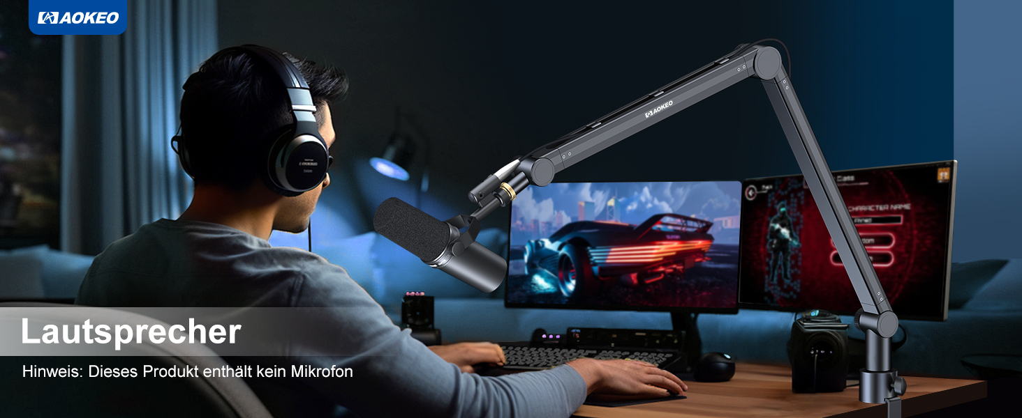 Кріплення для мікрофона Aokeo AK-48 – підходить для Shure SM7B, Blue Yeti, HyperX QuadCast та інших