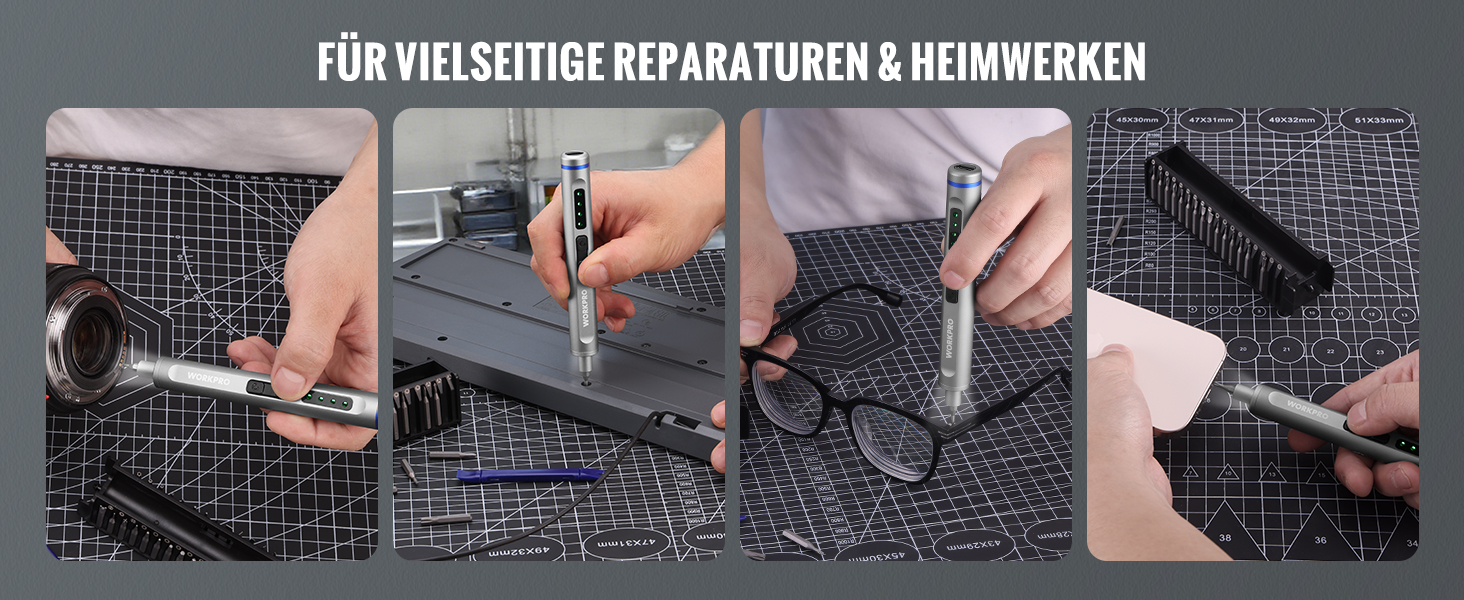 WORKPRO Набір викруток 42-в-1 електричний, для точних ремонтів телефонів, годинників, камер, з 36 бітами S2, магнітною коробкою, зарядкою Type-C