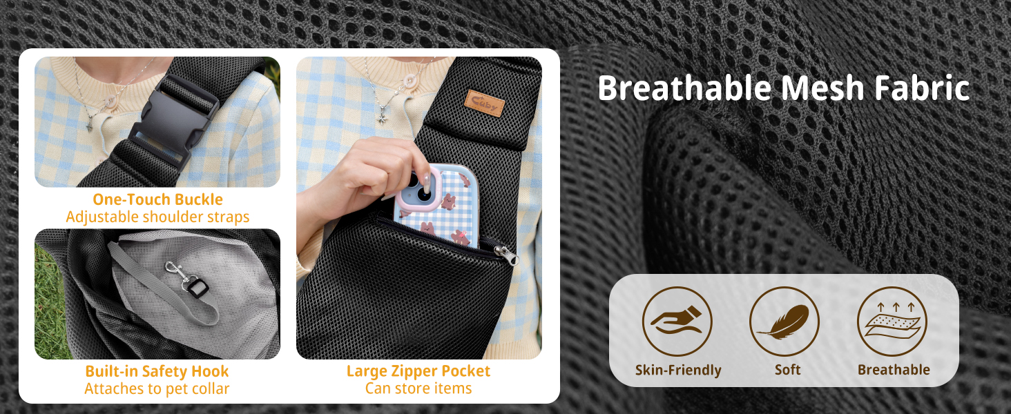 Сумка-переноска для собак CUBY, літня, для маленьких собак та котів, сітка, ремінь на одне плече, чорна, з підстилкою для ніг, регульована