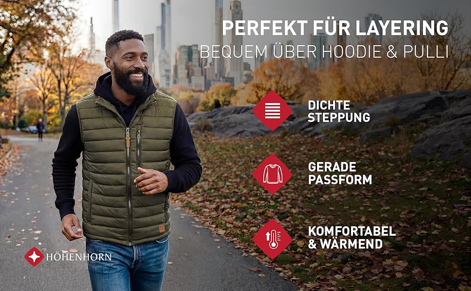 Чоловіча жилетка-куртка Höhenhorn Westalm Steppjacke чорна для спорту