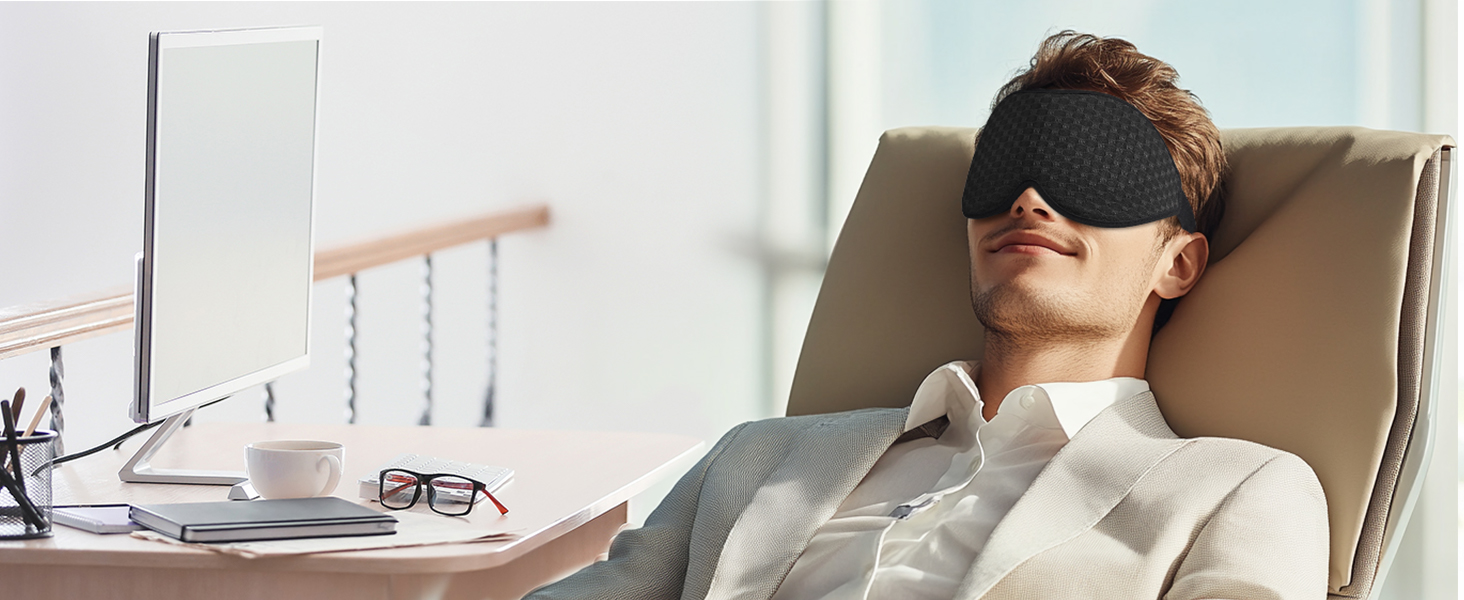 INNELO 3D маска для сну з блокуванням світла, ергономічна, для комфортного сну, чорна