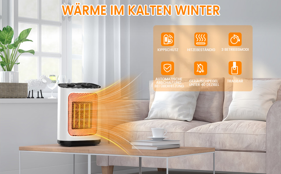 Масляний радіатор COWSAR: Енергозбереження, Швидкий нагрів, 3 режими, захист від перекидання та перегріву, 1200W для вітальні та спальні, білий