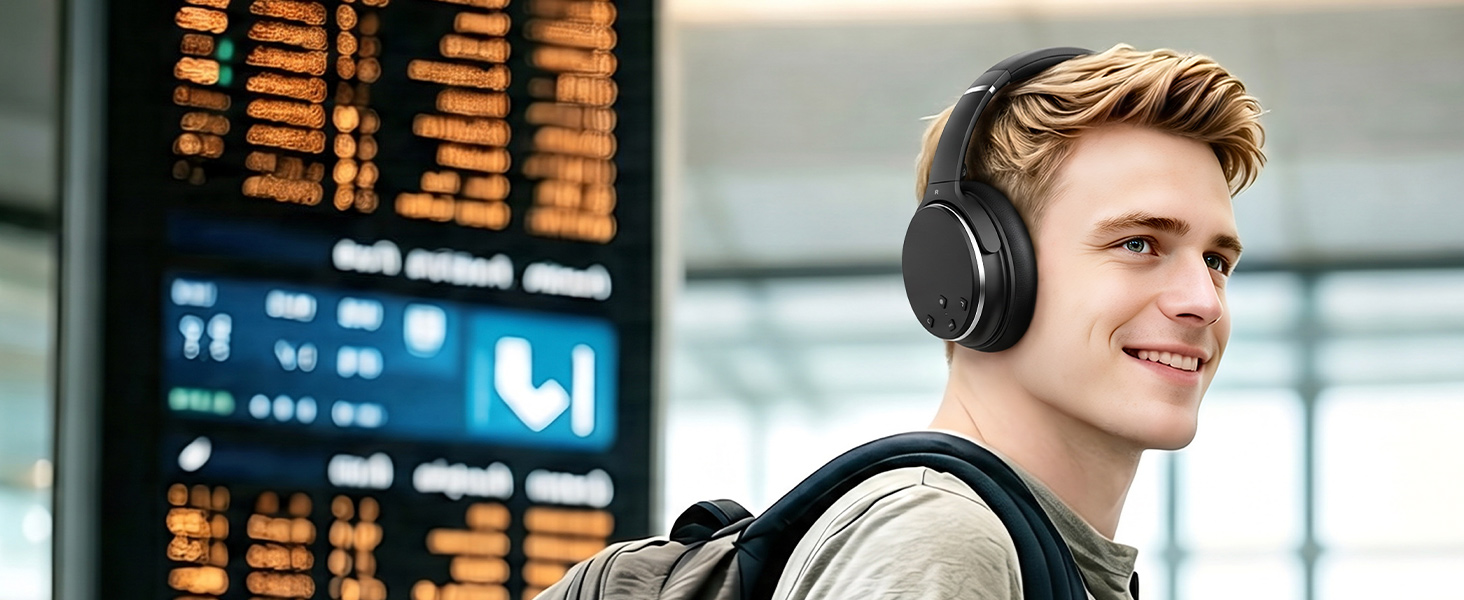 Бездротові навушники з активним шумозаглушенням Srhythm NC25, Bluetooth, Hi-Fi звук, глибокий бас, NFC, вбудований мікрофон, чорні
