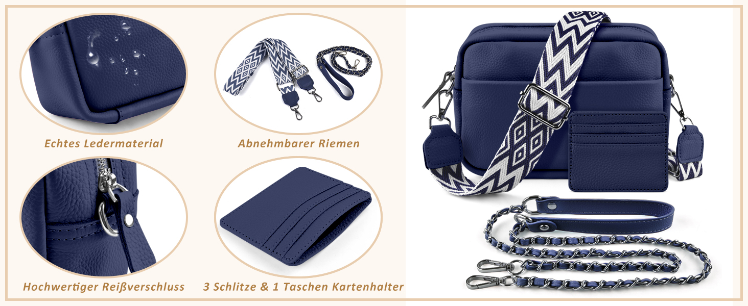 Сумка жіноча BROTOU через плече зі шкіри, крос-боді, чорна. Маленька сумка з 3 відділеннями та широким ременем