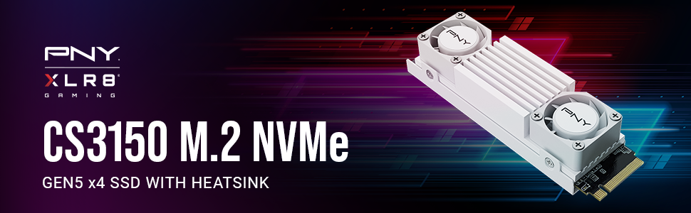 SSD PNY M.2 NVMe 2TB CS3150 з білим радіатором – швидкість читання до 10300 МБ/с
