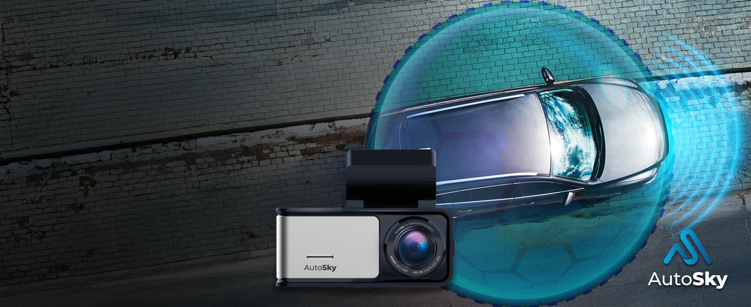 Відеореєстратор AutoSky 4K Dual GPS WiFi з двома камерами: фронтальна 4K Ultra HD, задня 1080P, широкий кут 140°, G-сенсор, циклічна та часова зйомка, нічне бачення, детекція руху