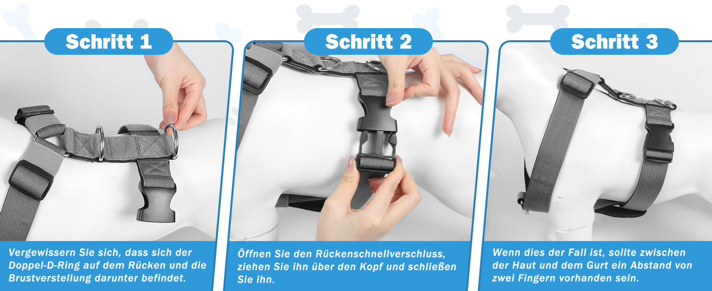 Шлейка для собак FEimaX для великих собак, тактична, не тягне, дихаюча, комфортна, сіра, міцна