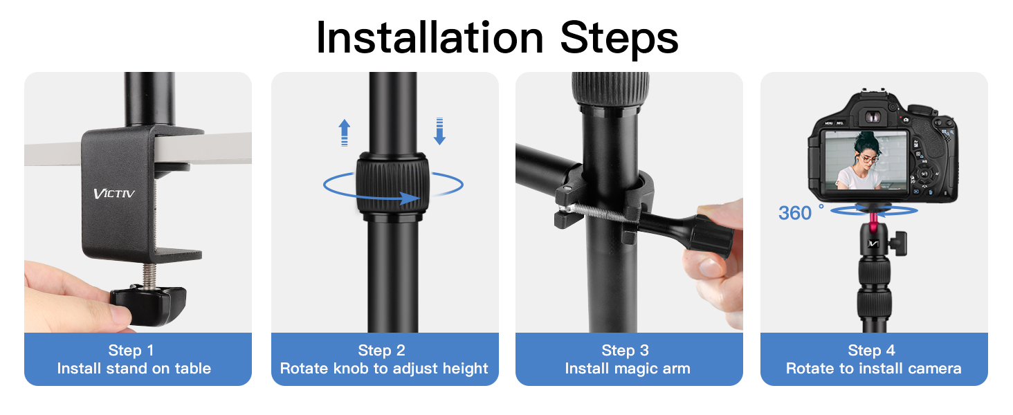 Кріплення для камери Victiv, 37-105 см: гнучкий штатив для DSLR, LED, веб-камери, смартфона (чорний/червоний)