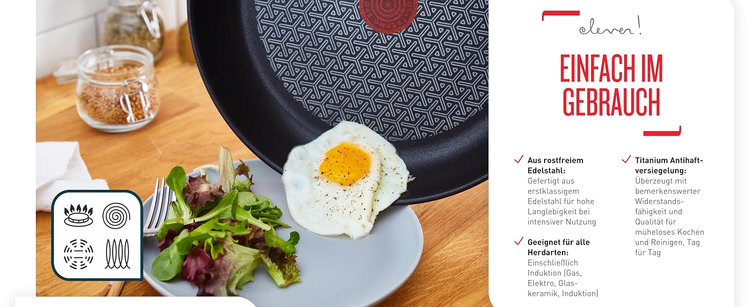 Набір сковорідок Tefal Duetto, 3 предмети (20, 24, 28 см), для індукційних та всіх типів плит