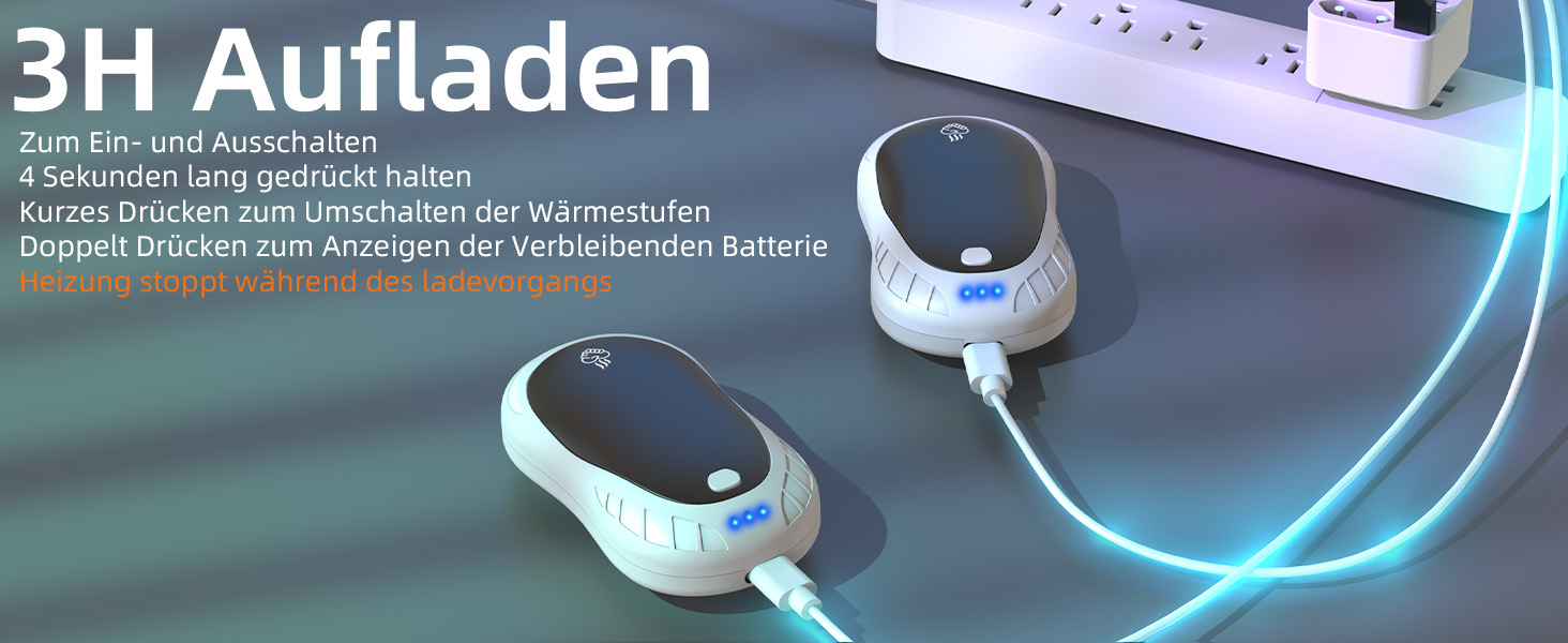 Електричні грілки для рук, 2 шт. Переносні кишенькові грілки, акумуляторні, 6000mAh, 3 режими нагріву, швидкий нагрів, ідеальний подарунок для спорту на відкритому повітрі, Різдво взимку, білий/чорний