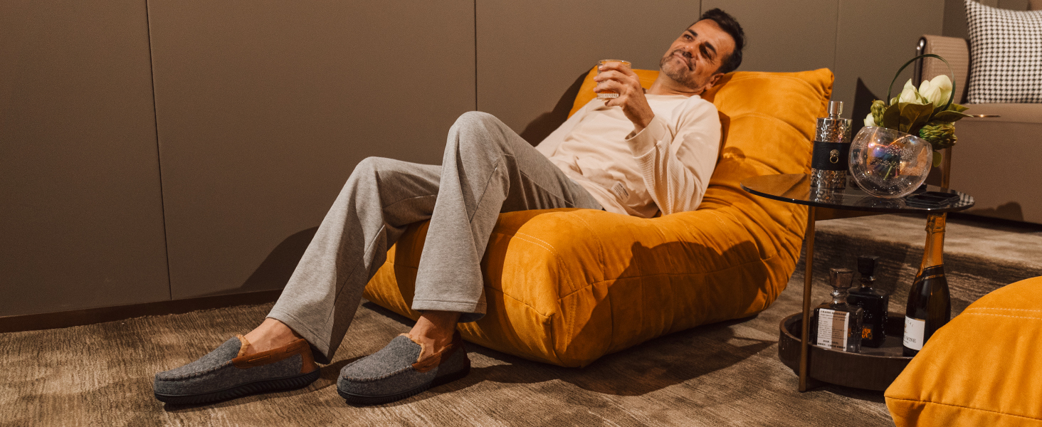 Чоловічі домашні тапочки-мокасини RockDove з піною з пам'яті, 45 EU, антрацит