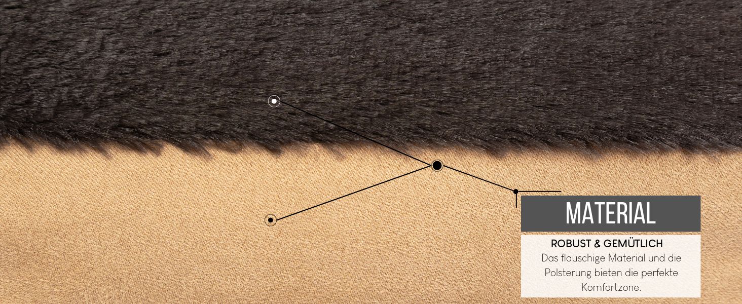 Килимок для собак Lionto з двостороннім подушкою та неслизьким дном, міцний лежак для домашніх тварин з глибоким входом для собак та котів будь-якого віку, 60x48 см, м'який лежак для собак, чорний/сірий, розмір 60 x 48 x 18 см