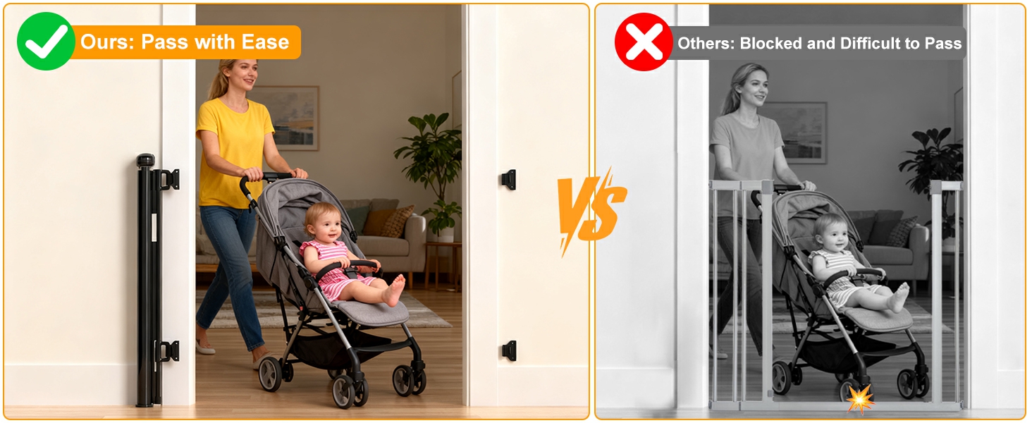 Захист для дитячих воріт Nalezuns, висувний, 0-180 см, сірий, для дітей