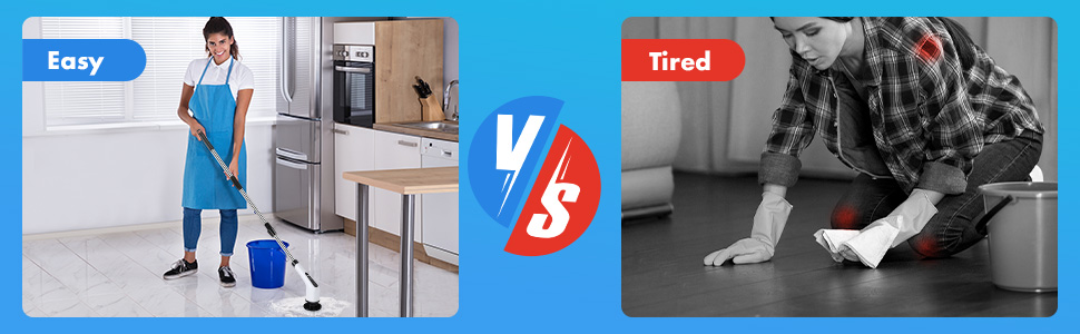 Електрична щітка для чищення OSDUE з 7 насадками, бездротова, водонепроникна IPX7, для ванни та плитки, з регульованою ручкою 137 см, біла