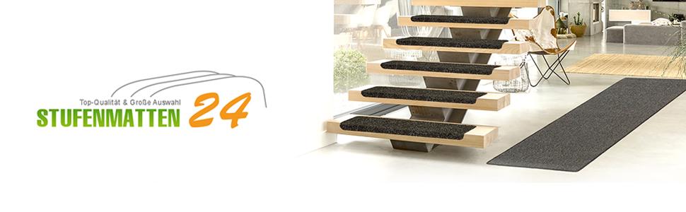 Ступінчасті килимки Kettelservice-Metzker Ventura напівкруглі сірого кольору (15 шт.) - захист для сходів