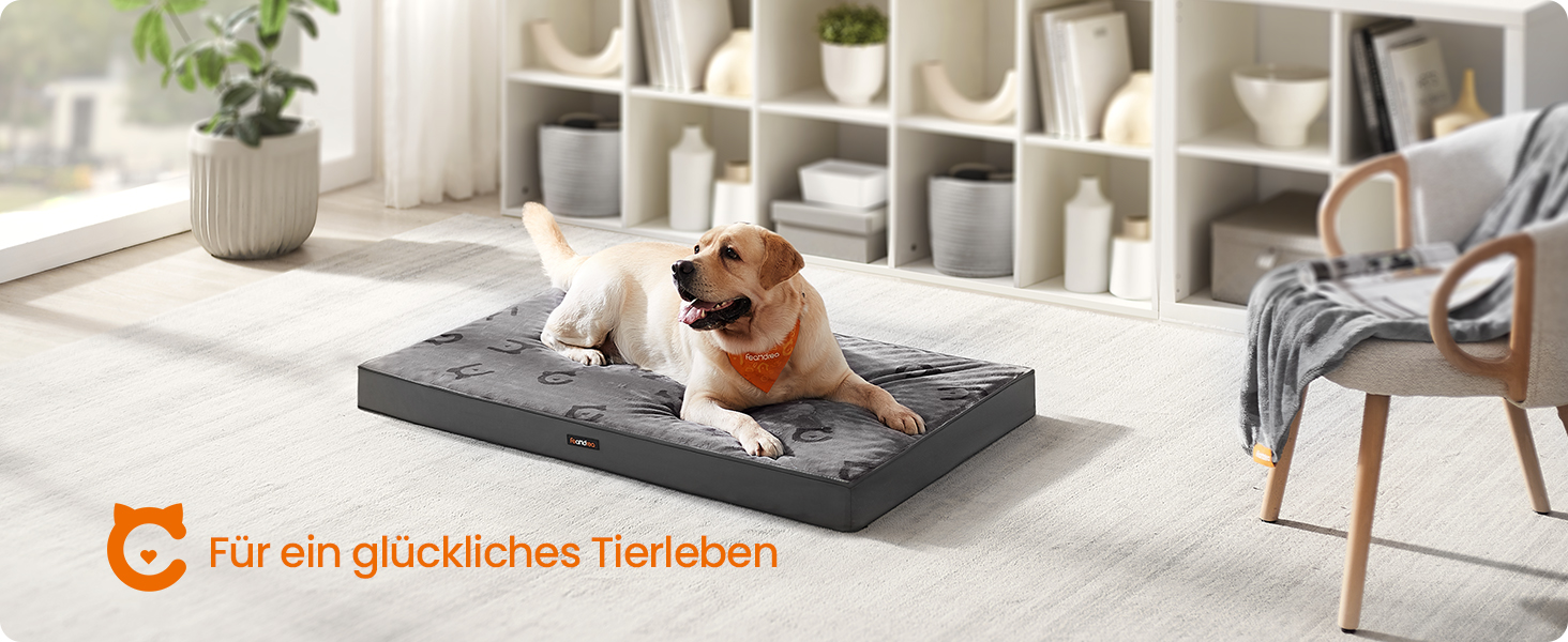 Крізь для собак Feandrea, розмір M, 76 x 51 x 8 см, водовідштовхувальний, знімний килимок, сірий, для маленьких та мініатюрних собак