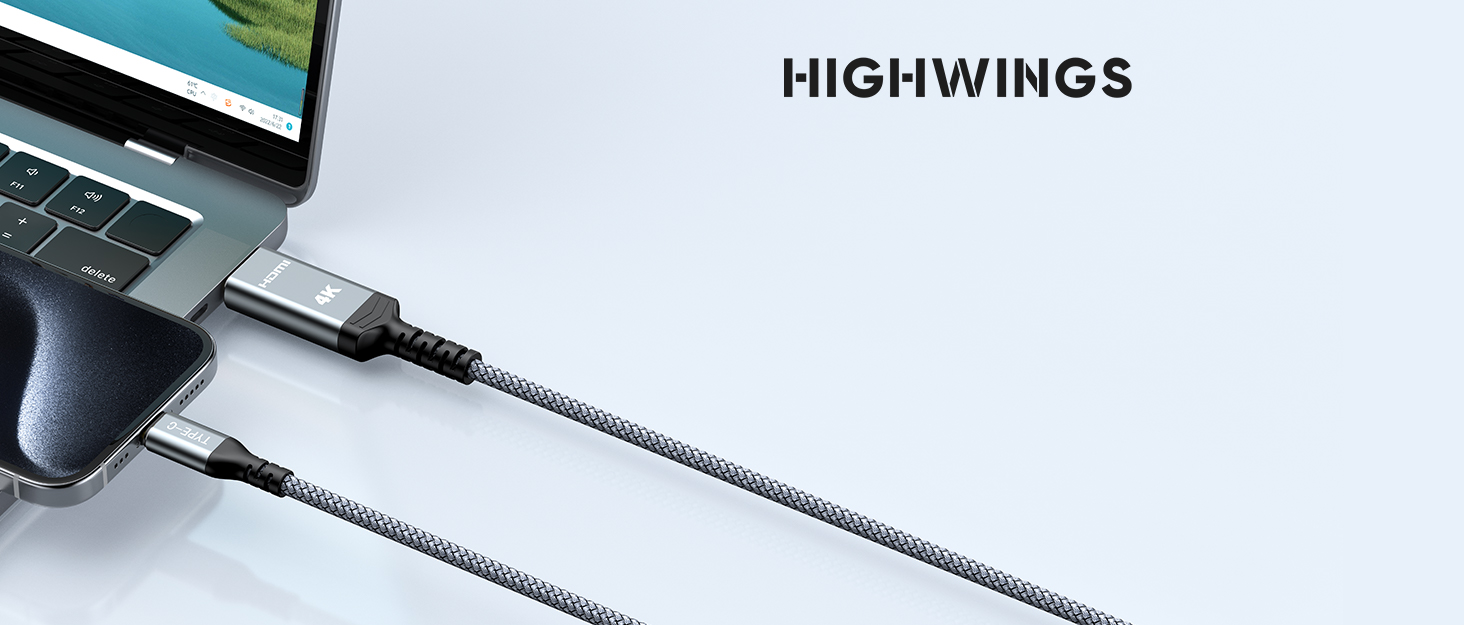 HDMI кабель Highwings 8K 3 метри, HDMI 2.1, 48Gbps, Ultra Highspeed, 8K@60Hz, 4K@120Hz, HDR10, eARC, DTS:X, 3D, HDCP 2.2/2.3, сумісний з PS5/PS4/PS3, HDTV, Blu-ray Player
