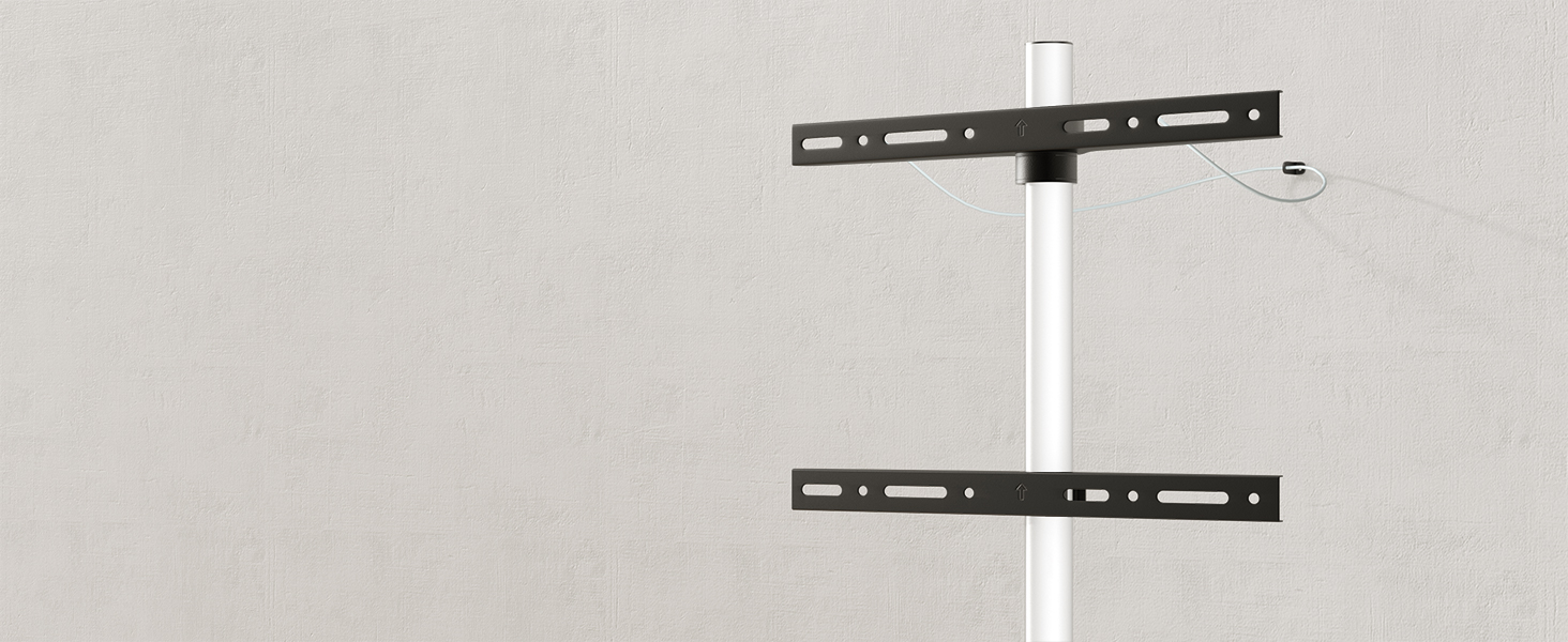 Adjustable TV Stand for 43-65 inch TVs - White Wooden Base with VESA 400x400 Support (35kg Capacity)