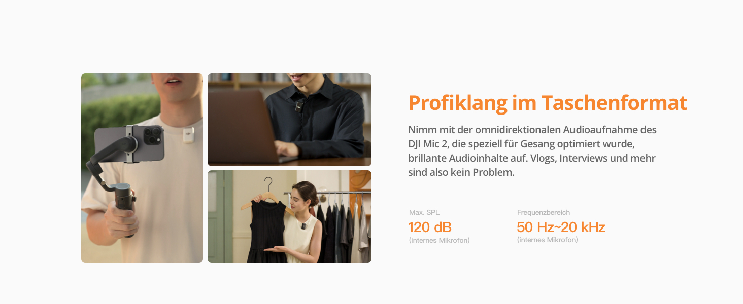 Беспроводной петличный микрофон DJI Mic 2 (Perlweiß) с Bluetooth, шумоподавлением, 48 кГц/32-bit Float, дальность 250 м для камеры, телефона, видеоблога