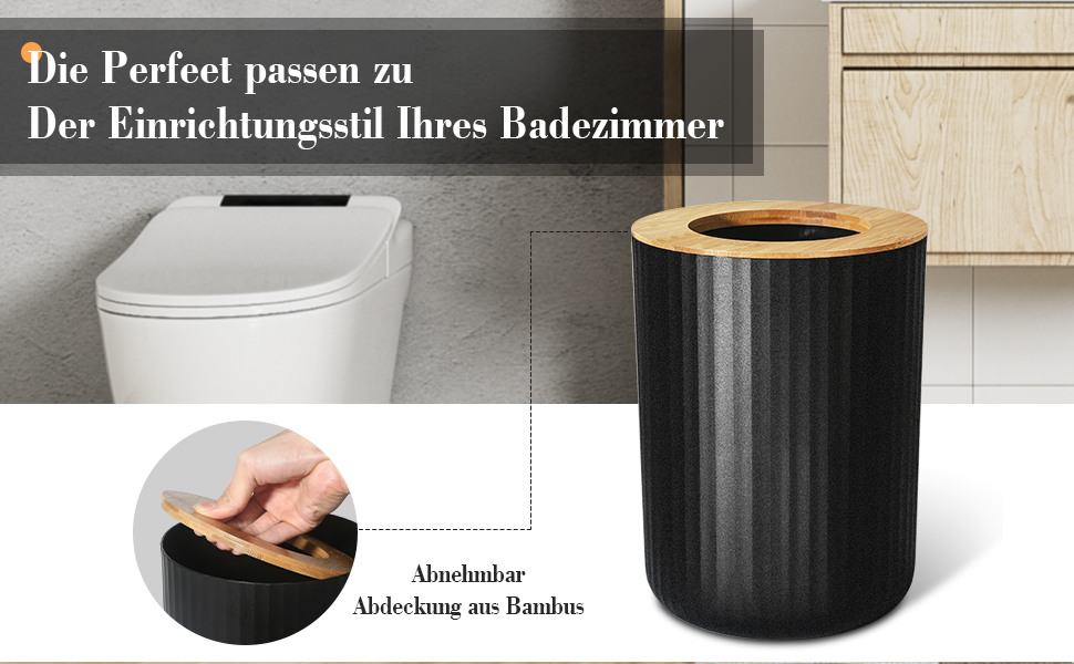 Набір аксесуарів для ванної кімнати GMISUN 6 предметів, чорний: мильниця, дозатор мила, стакан для зубної пасти, відро для сміття, тримач для туалетного йоржика, у стилі Farmhouse Boho