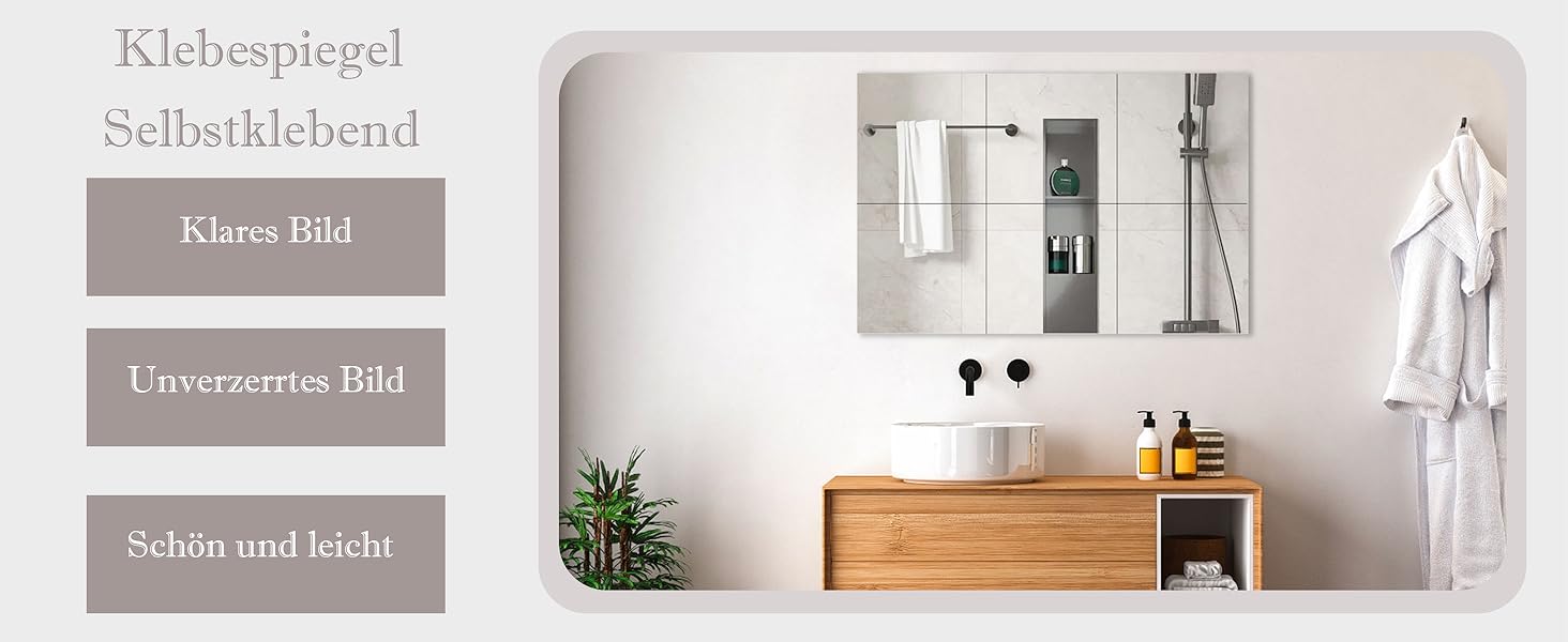 Клейкі дзеркала Hode, 4 шт., 30x30 см, акрил 2 мм - для ванної, вітальні, шафи