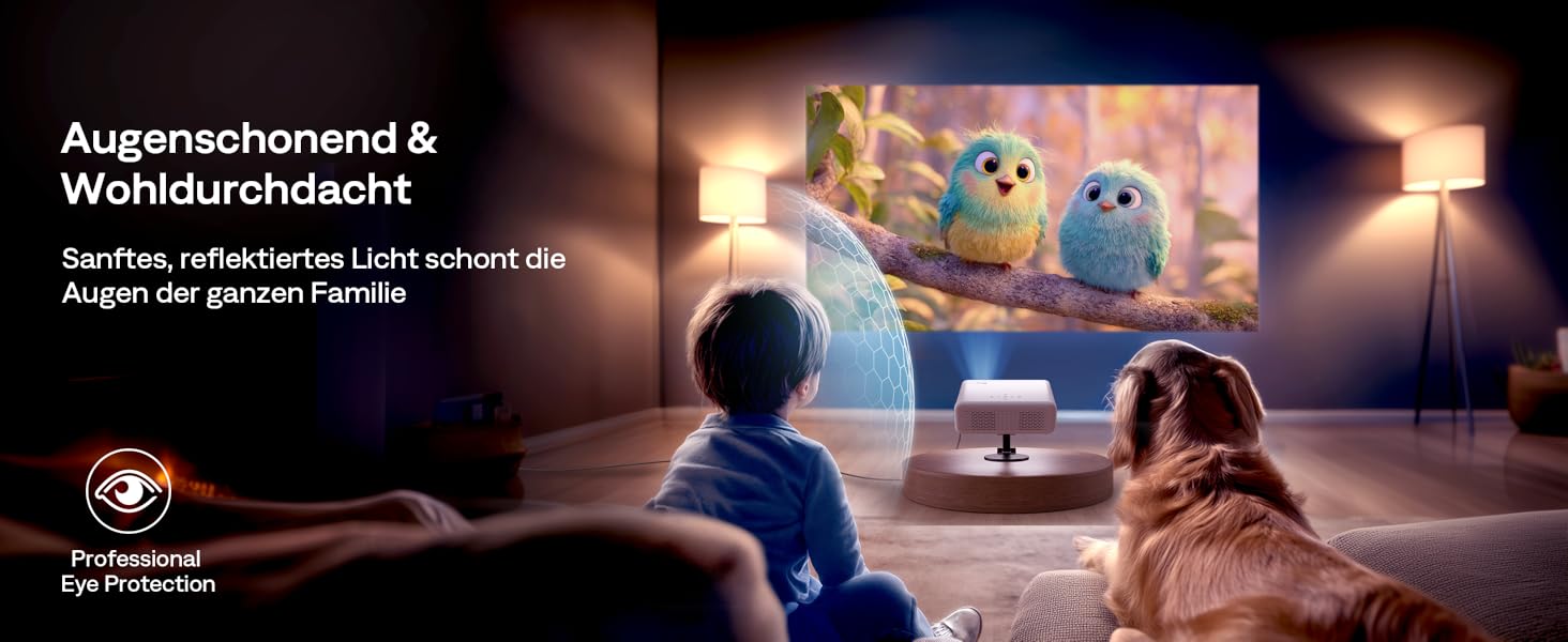 Aurzen Eazze D1 Smart Beamer: 4K проєктор для домашнього кінотеатру з WiFi, Bluetooth, автофокусом та корекцією трапецеїдальних спотворень. Підтримка Netflix, Dolby Audio, Full HD 1080P. Білий (GTV)