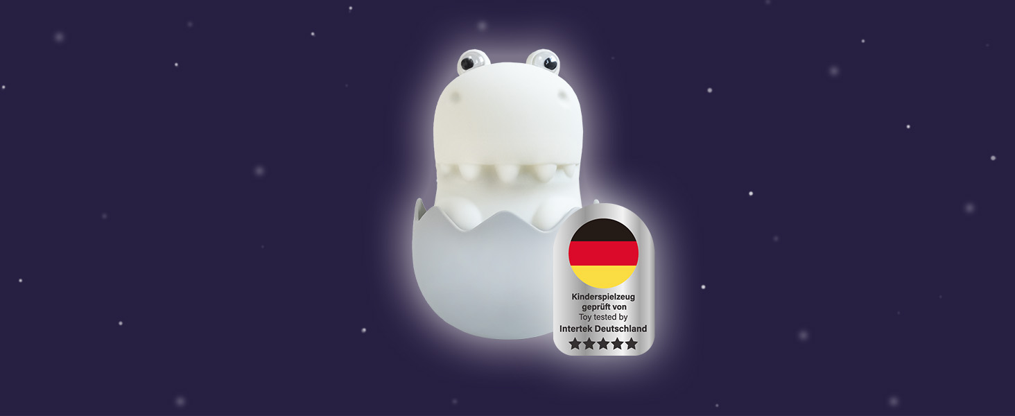 Світильник нічник MegaLight для дітей Diggy Dino, LED, RGB-підсвічування, сенсорне керування, диммований, таймер, USB, без дрібних деталей, для дитячої кімнати
