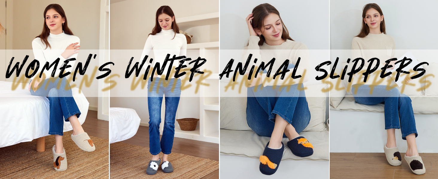 Тапочки жіночі зимові теплі, з плюшевою підкладкою, з принтом тварин, мультяшний лис, 39/40 EU