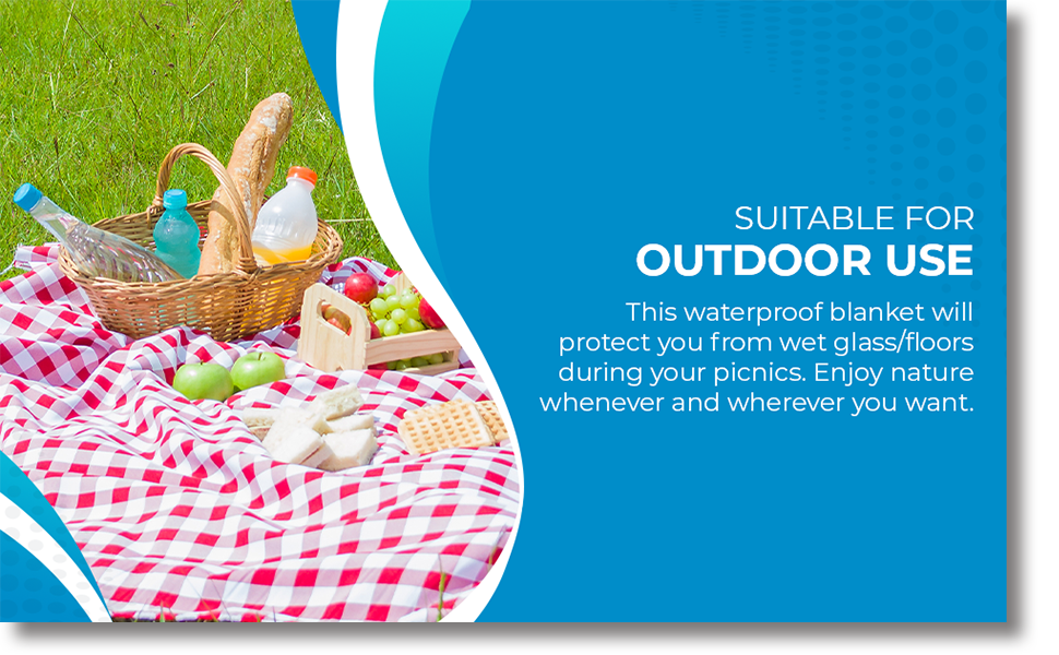 Пікнік-дека Pelle & Sol, водонепроникна, 200 x 140 см, складана, для відпочинку на природі, пляжна, з антиковзаючим покриттям, з ручкою, пісоко-стійка, придатна для прання, для саду, піших прогулянок, кемпінгу, блакитна