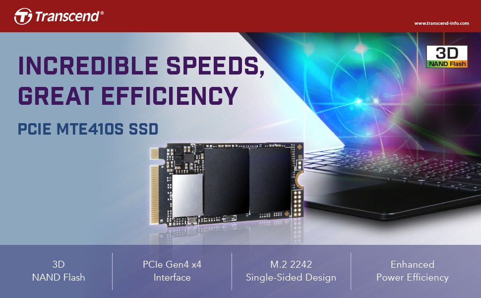 SSD накопичувач Transcend 2TB M.2 NVMe PCIe Gen4x4 MTE410S (5000 MB/s читання, 4300 MB/s запис)