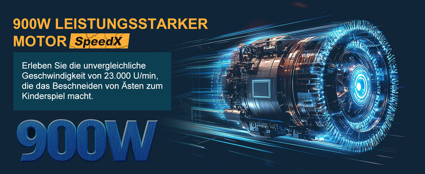 Акумуляторна міні-пила PowerCut X7 6 дюймів з автоматичним змащенням, 8000mAh, 2 акумулятори