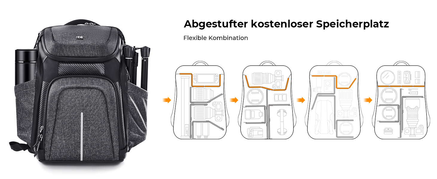 Водонепроникний рюкзак для камери K&F Concept, для 2 камер та 15.6