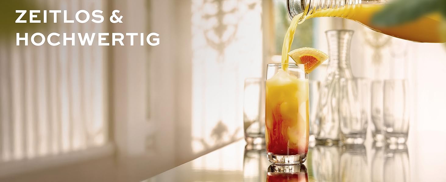 Набір келихів Stölzle Lausitz Weinland Longdrink 6 шт, 390 мл – кришталеві келихи для коктейлів, води, соків – міцні, для посудомийної машини