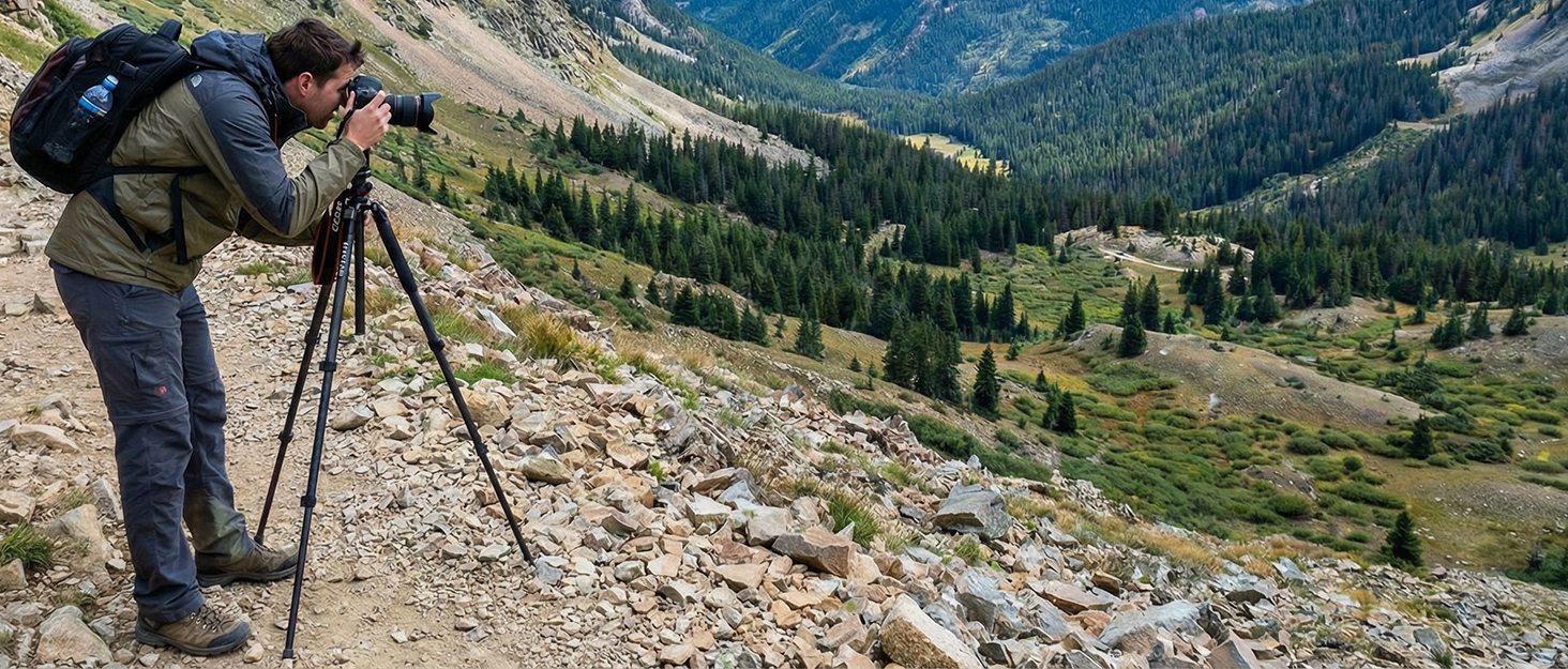 Штатив-трипод Mantona Light Traveller (чорний), алюмінієвий фотоштатив з кулястою головкою та Arca-Swiss, 2 в 1 (трипод та монопод), висота до 131.5 см, навантаження до 5 кг