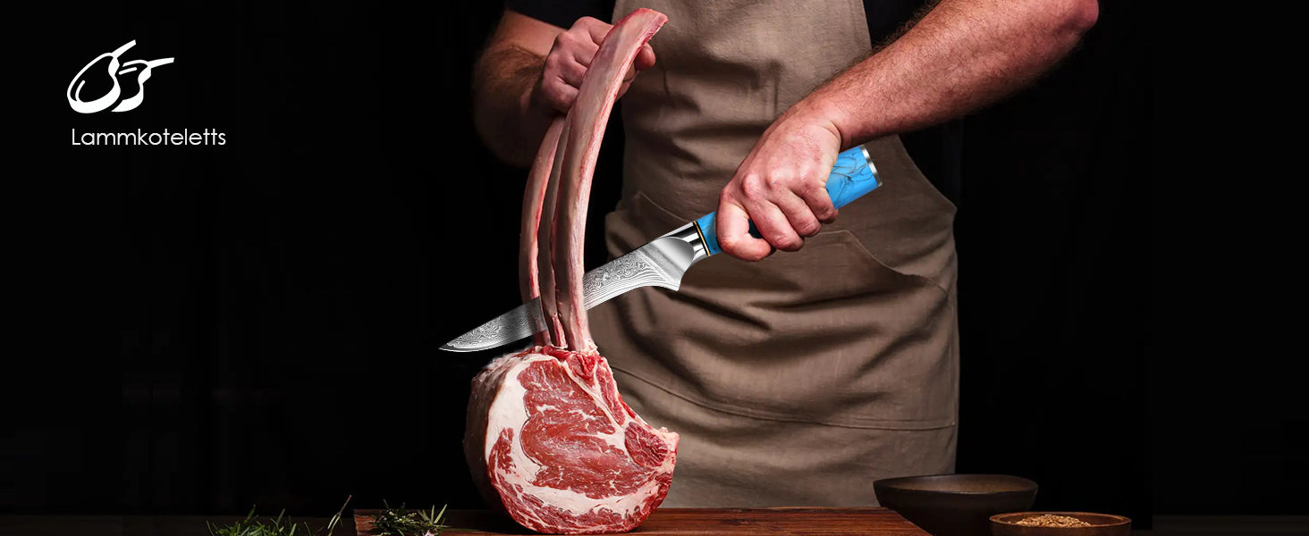 Ніж Kiritsuke Kochmesser з дамаської сталі Home Safety, 18.8 см, 67 шарів VG-10, ергономічна ручка, подарункова коробка
