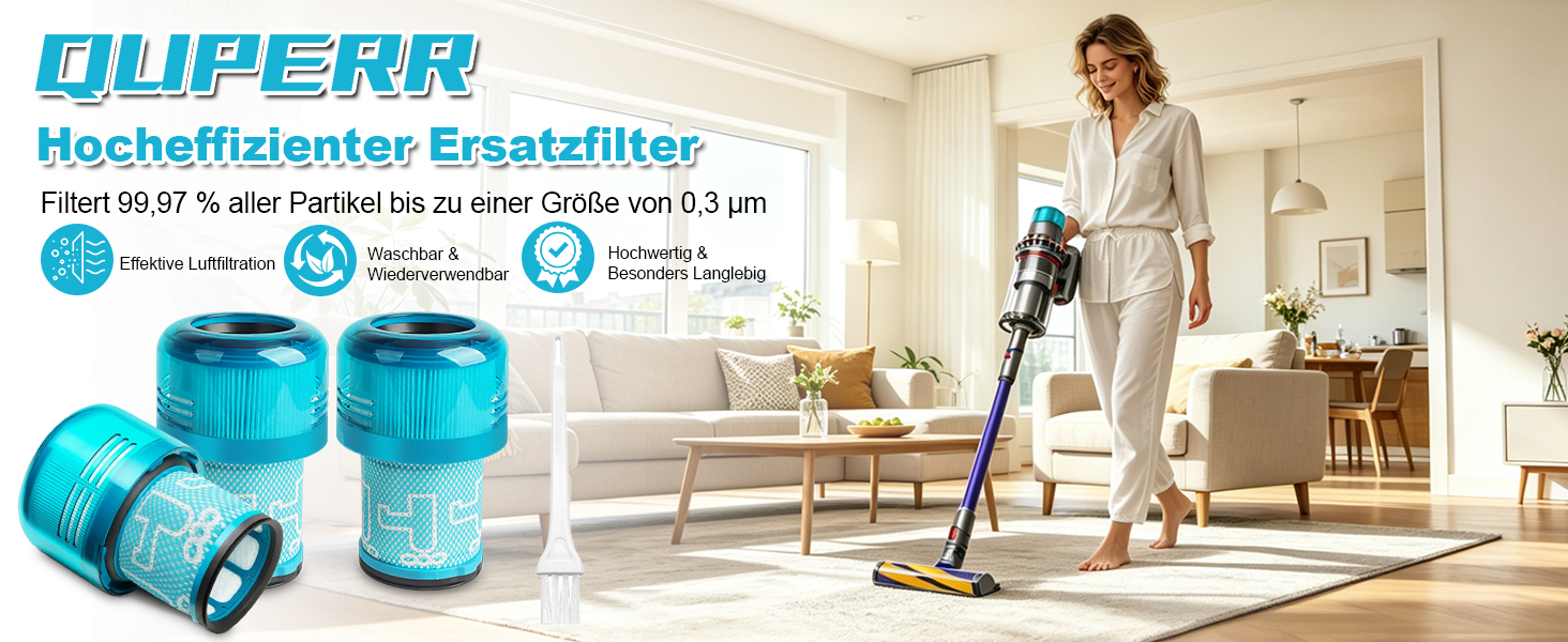 Набір фільтрів для пилососа Dyson V12 Detect Slim QUPERR, 3 шт. (заміна 971517-01)