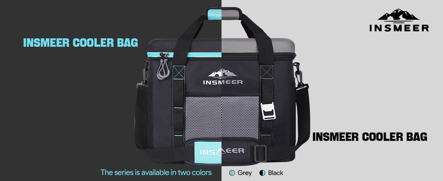 Термосумка INSMEER 40L сіра для кемпінгу, пікніка, пляжу - 60 банок