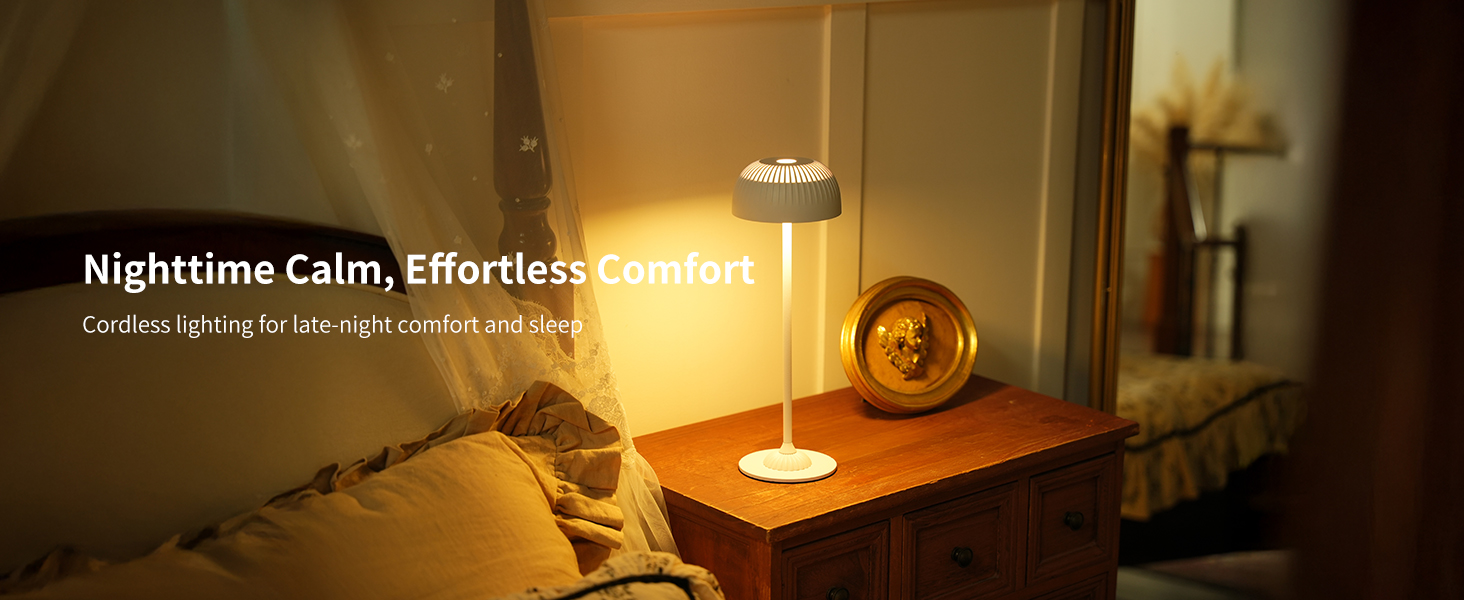 Світлодіодна настільна лампа бездротова LED для вулиці та дому, диммована, з акумулятором 5200mAh, водонепроникна IP54, чорна (D-біла)