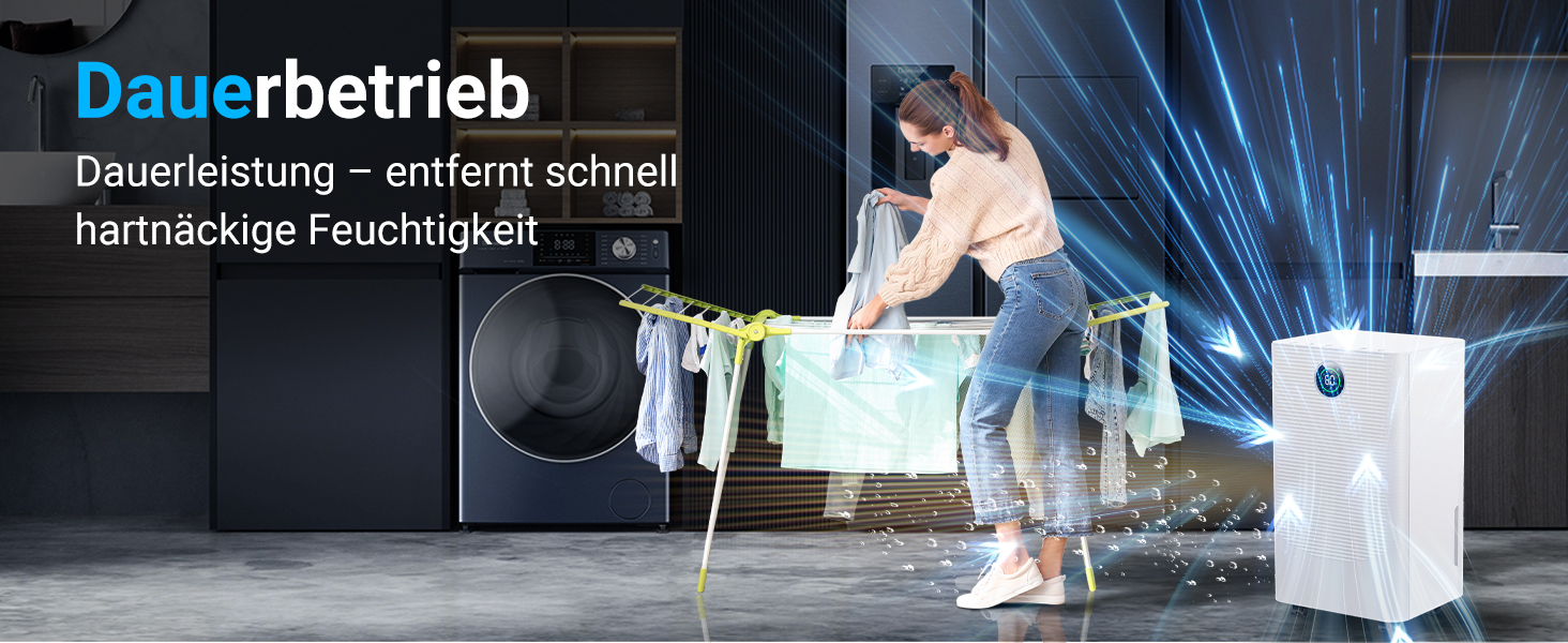 Електричний осушувач повітря 20л/день з датчиком вологості та LED дисплеєм, таймером, 3 режими, для спальні, офісу, підвалу, безперервна подача, білий