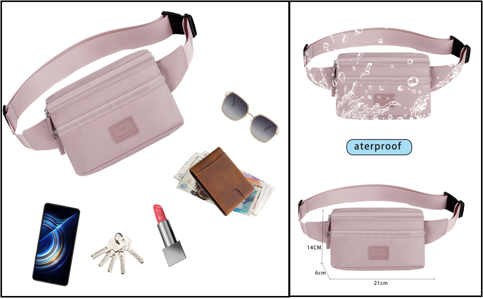 Поясна сумка на пояс для жінок та чоловіків, спортивна, водовідштовхувальна, для бігу (фіолетовий)