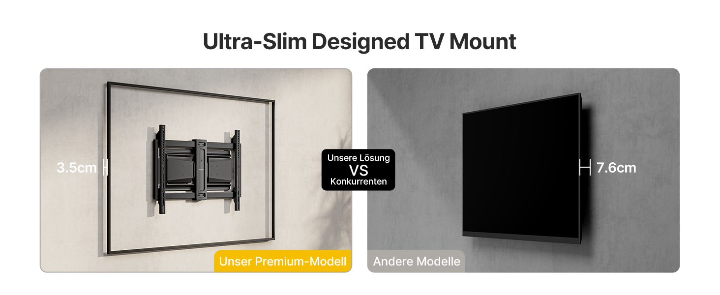 Настінне кріплення для телевізора monTEK Ultra Slim 37-90 дюймів (до 85 кг), поворотне, з похилом, висувне, VESA 600x400