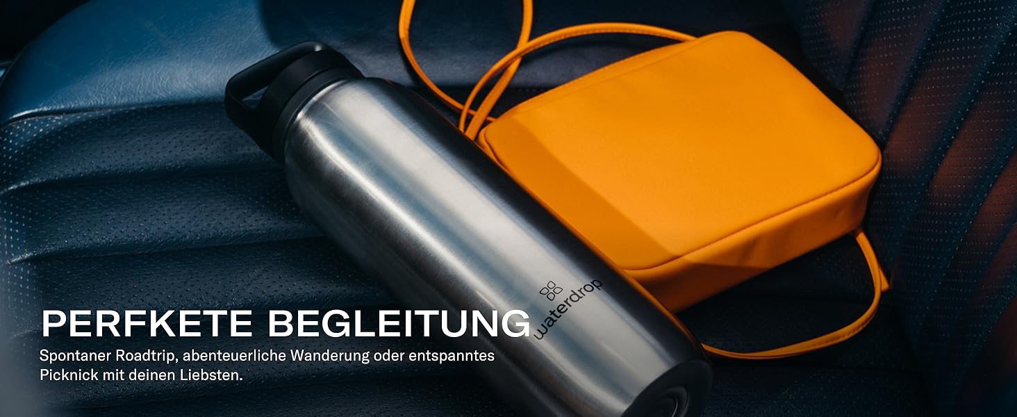 waterdrop® All-Purpose Thermos Flask 1L, insulated stainless steel drinking bottle, 24h cold - 12h hot, leak-proof & shatterproof