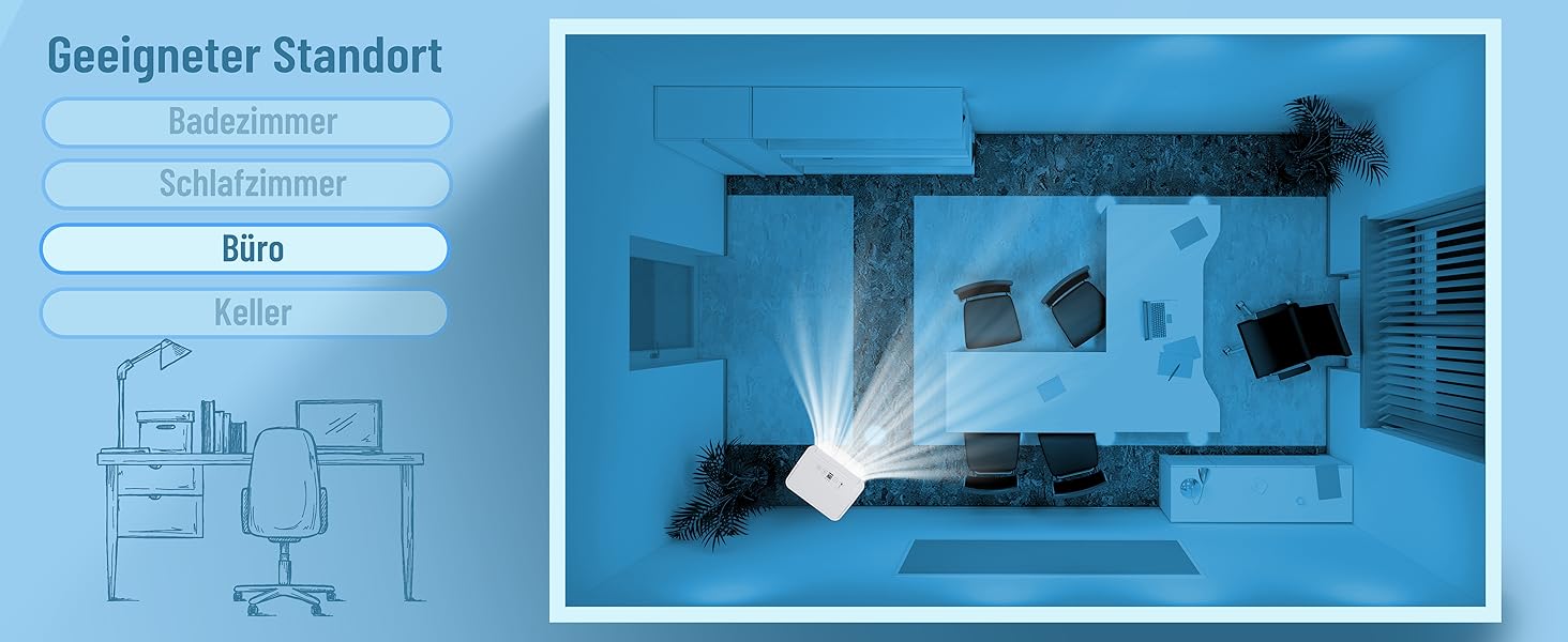 Noaton® DF 4212 - Електричний осушувач повітря 13,2 л/добу, для квартири та підвалу, з таймером та захистом від переливу