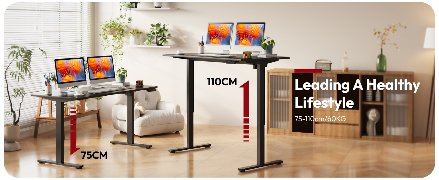 Регульований по висоті письмовий стіл SANODESK з цільною стільницею, чорний, 100 x 60 см