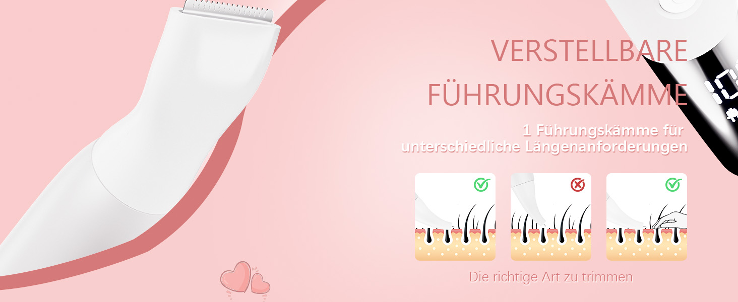 Електричний жіночий гірчак для інтимної зони 5-в-1 - для тіла, бікіні, брів та носа, IPX7, вологостійкий, білий