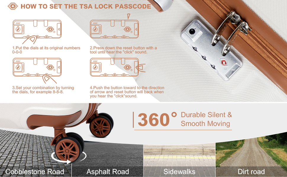 Набір валіз KONO 55 см: 2 валізи, ручна поклажа, 40x20x25 см, кремово-білий